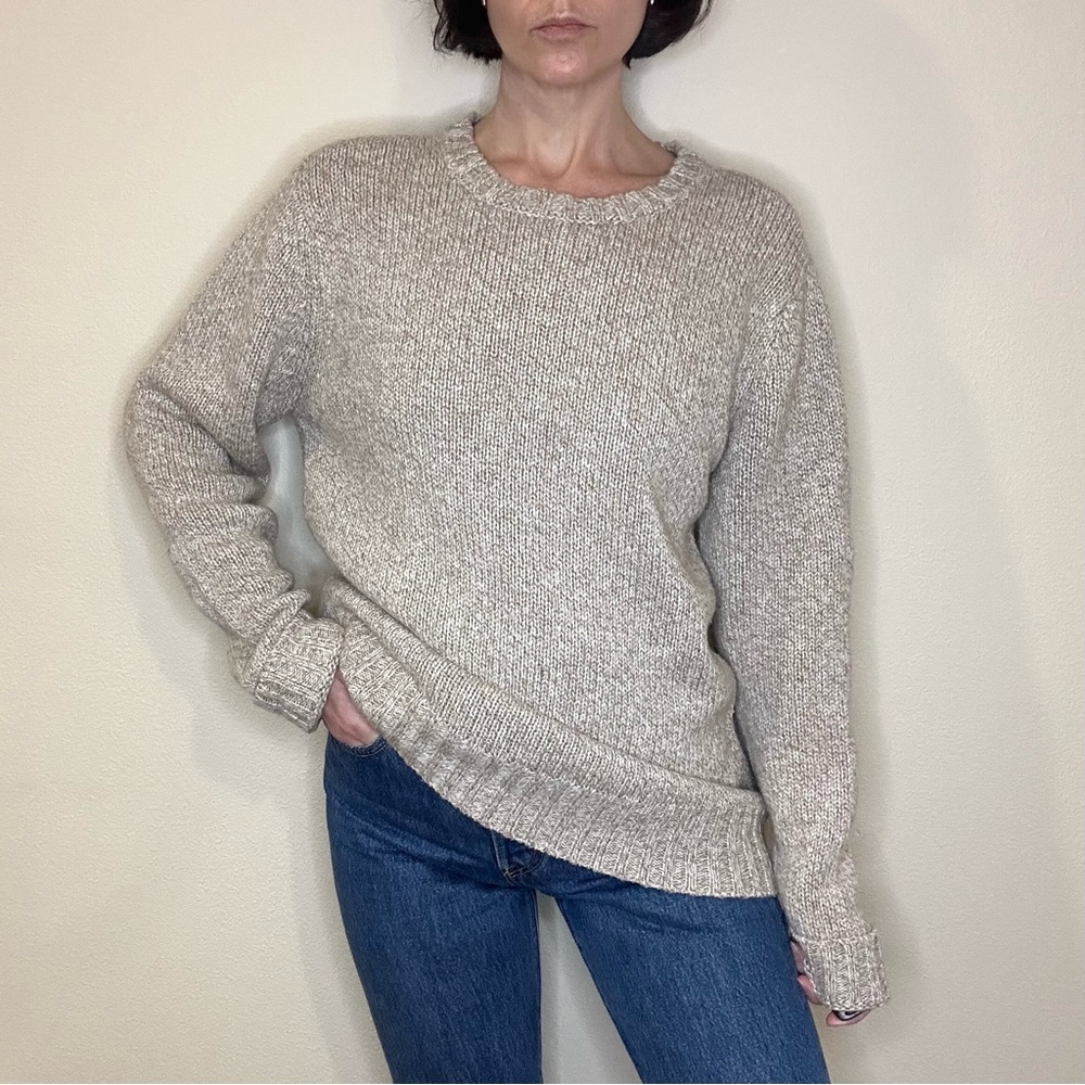 Vintage Orton Brothers | Oversized Cream Knit Wool Blend Sweater | Size S